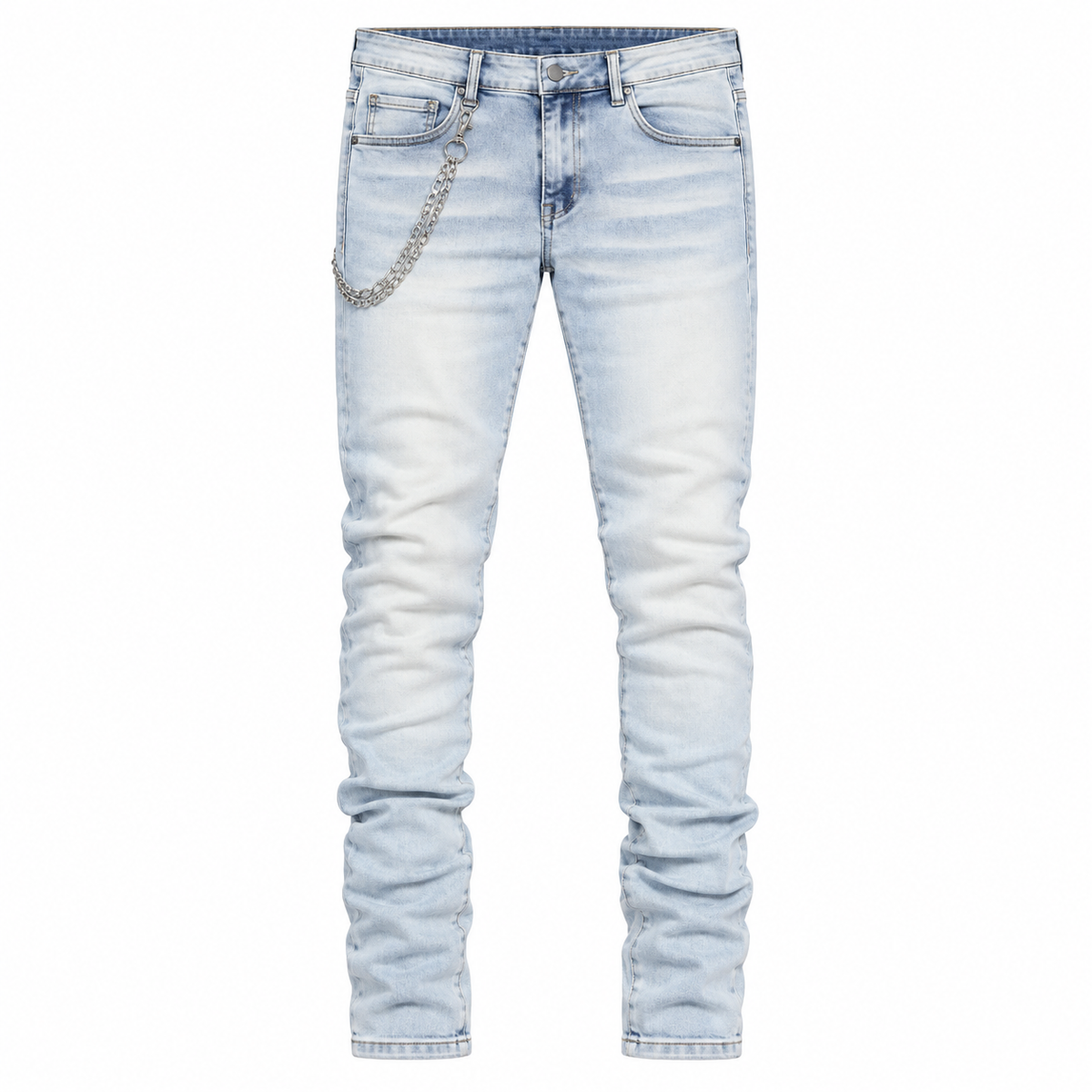 MELEE | SCOTLAND SKINNY JEANS - LIGHT BLUE front flat lay on white