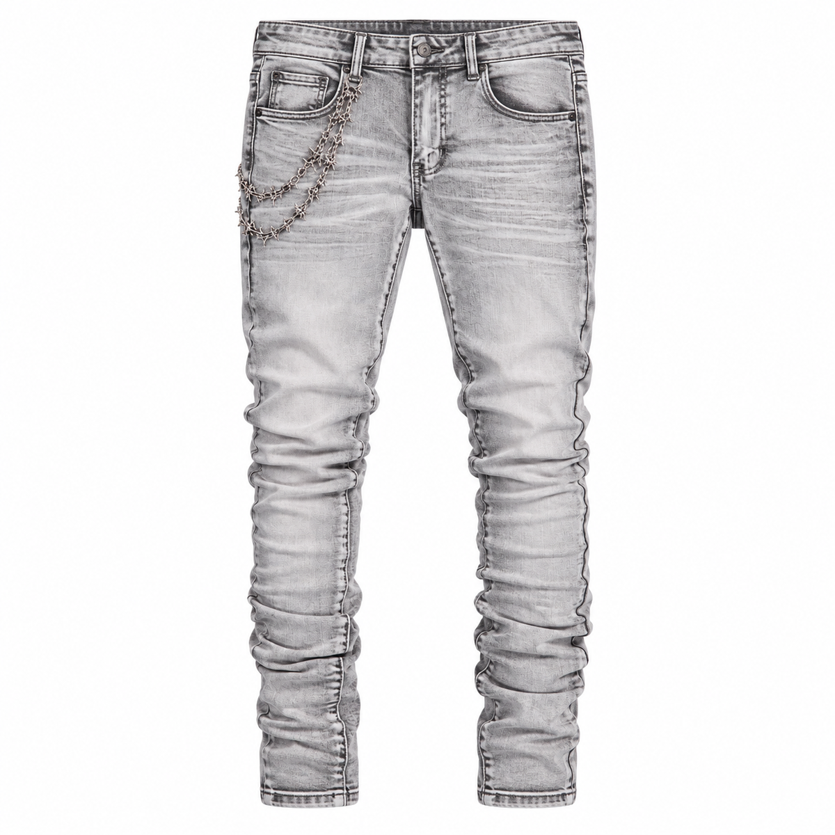 MELEE | SIBERIA JEANS - GRAY WASH front flat lay on white