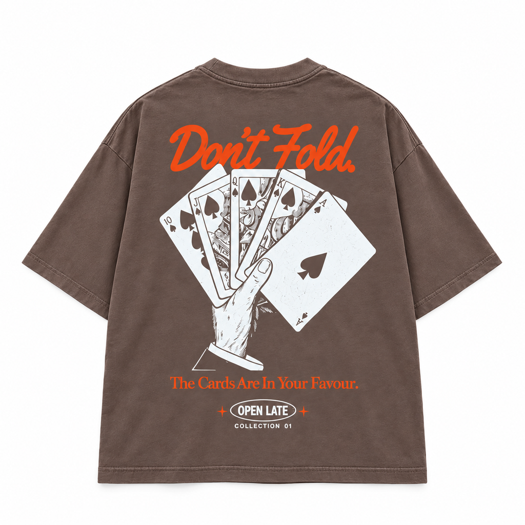 NO CURFEW | DON’T FOLD TEE - LATTE - back flat lay