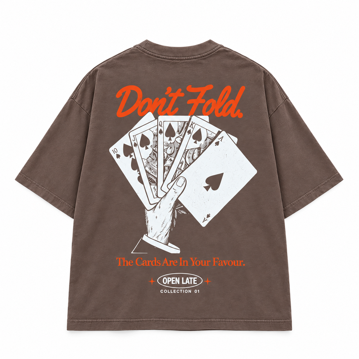 NO CURFEW | DON’T FOLD TEE - LATTE - back flat lay