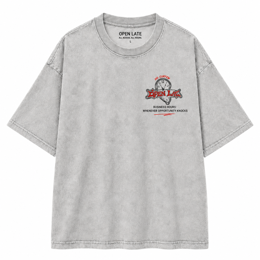NO CURFEW | MONEY DON’T SLEEP TEE - STONE - front flat lay
