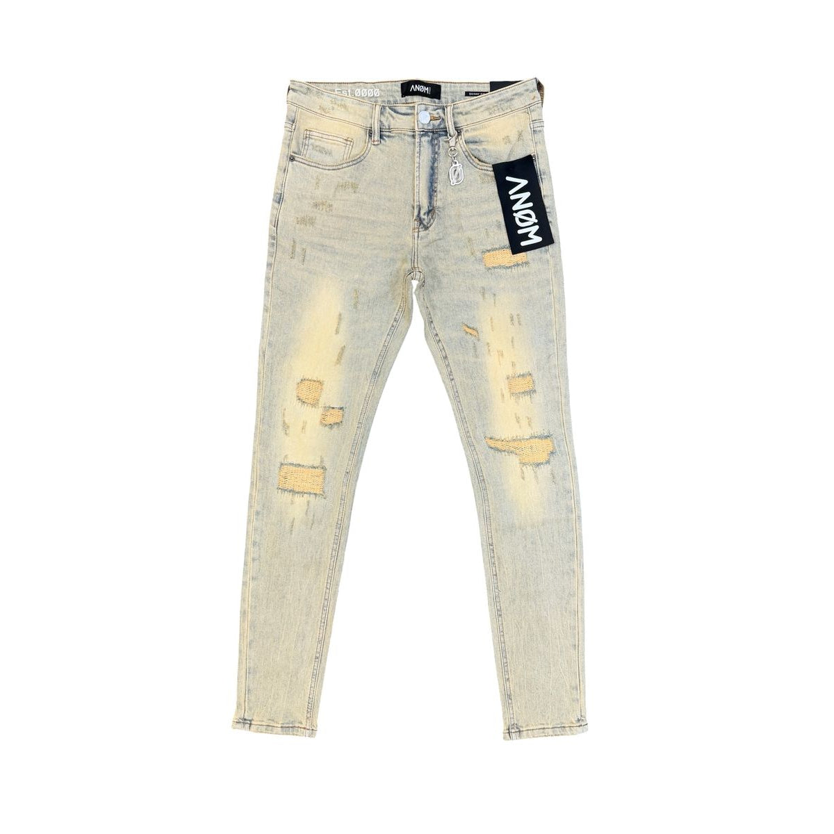 ANOM PALMS jeans in light vintage blue, front flat lay