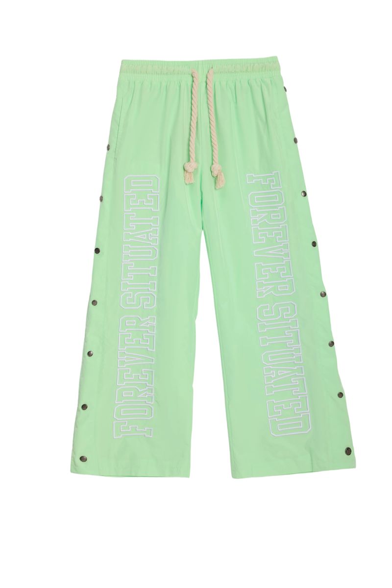 NYLON TRACK PANTS PASTEL GREEN
