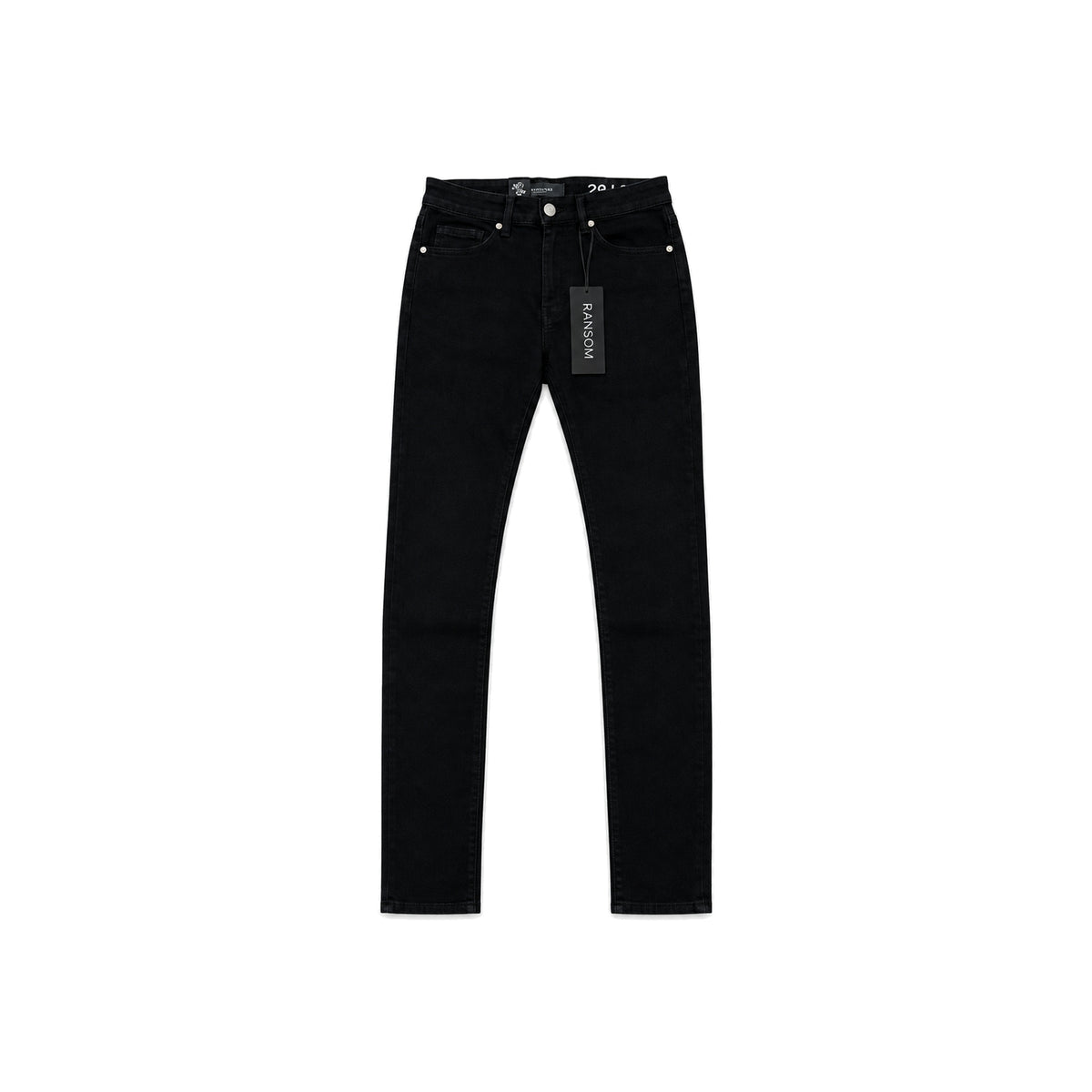 Ransom Jet Black Skinny Jeans men's jeans flat lay