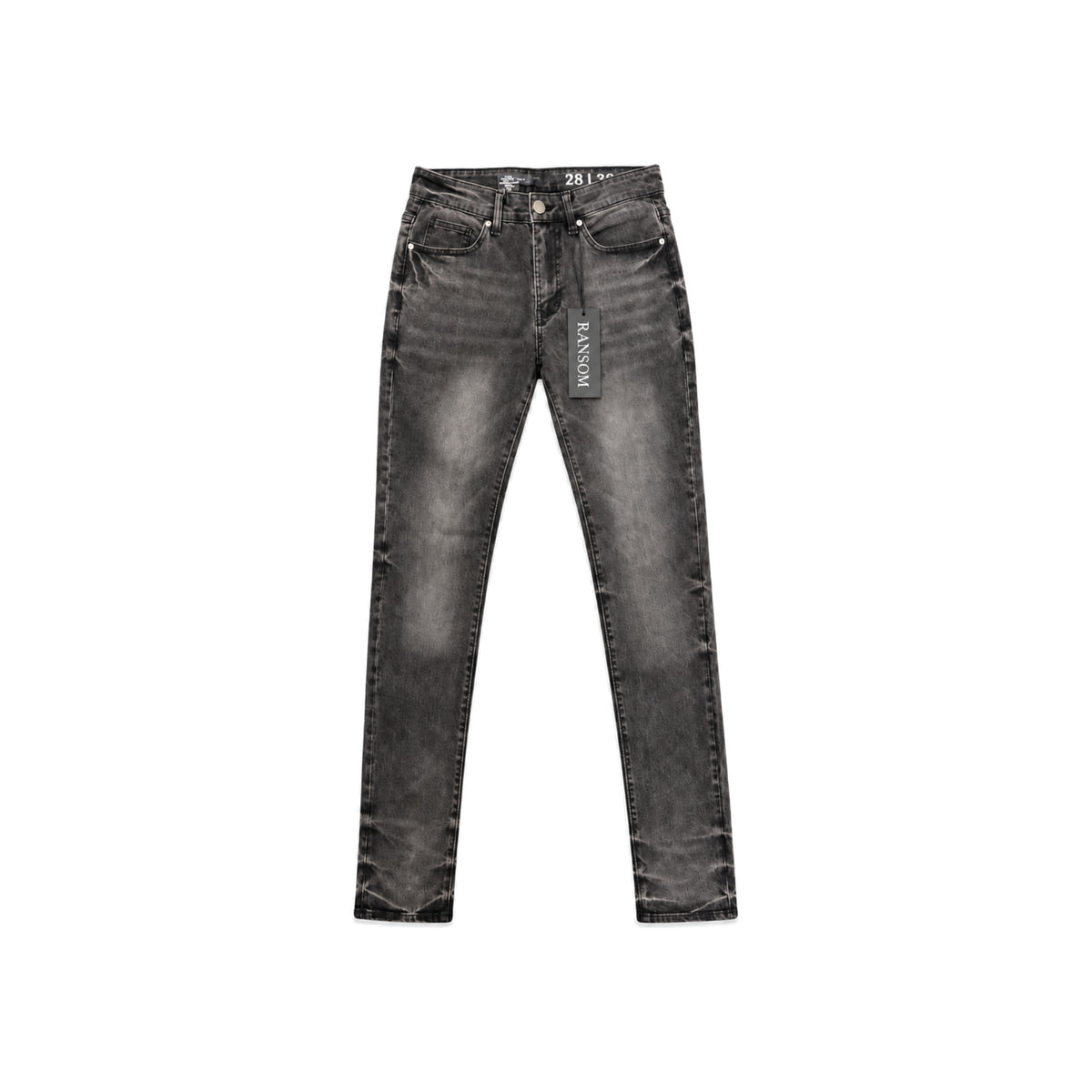Ransom Graphite Skinny Jeans - Dark Grey Wash men's jeans flat lay