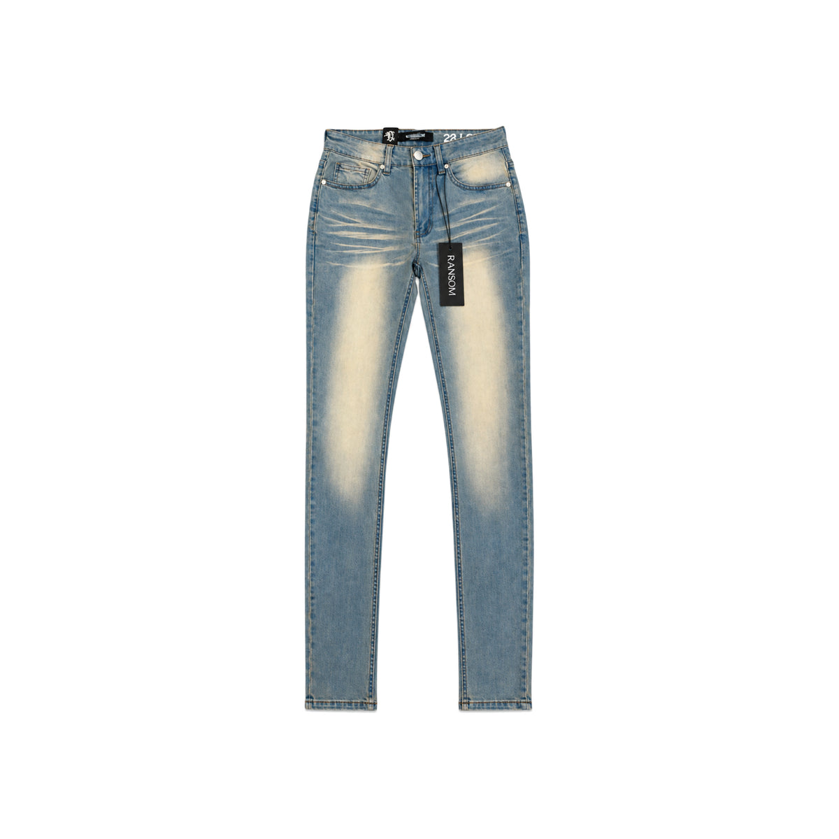 Ransom Foam Wash Stretch Skinny Jeans men's jeans flat lay