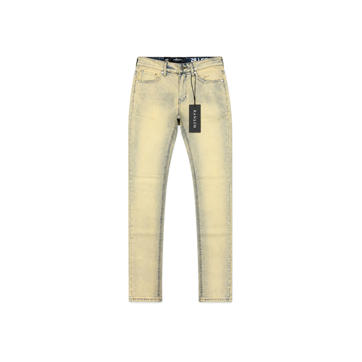 Ransom Tan Blue Skinny Jeans men's jeans flat lay
