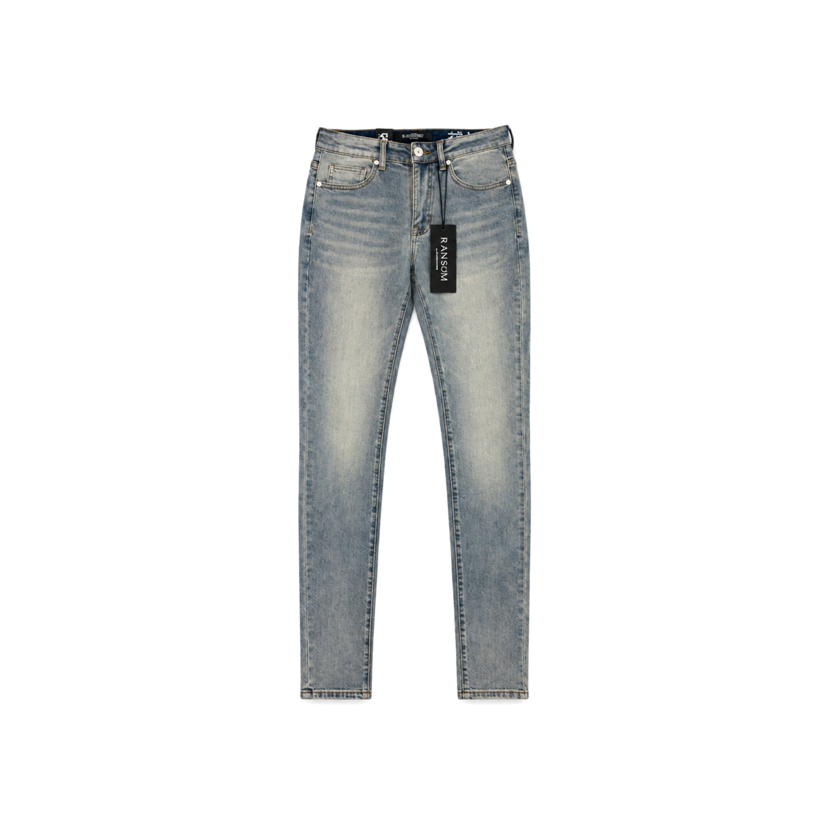 Ransom Medium Wash Skinny Jeans men's jeans flat lay