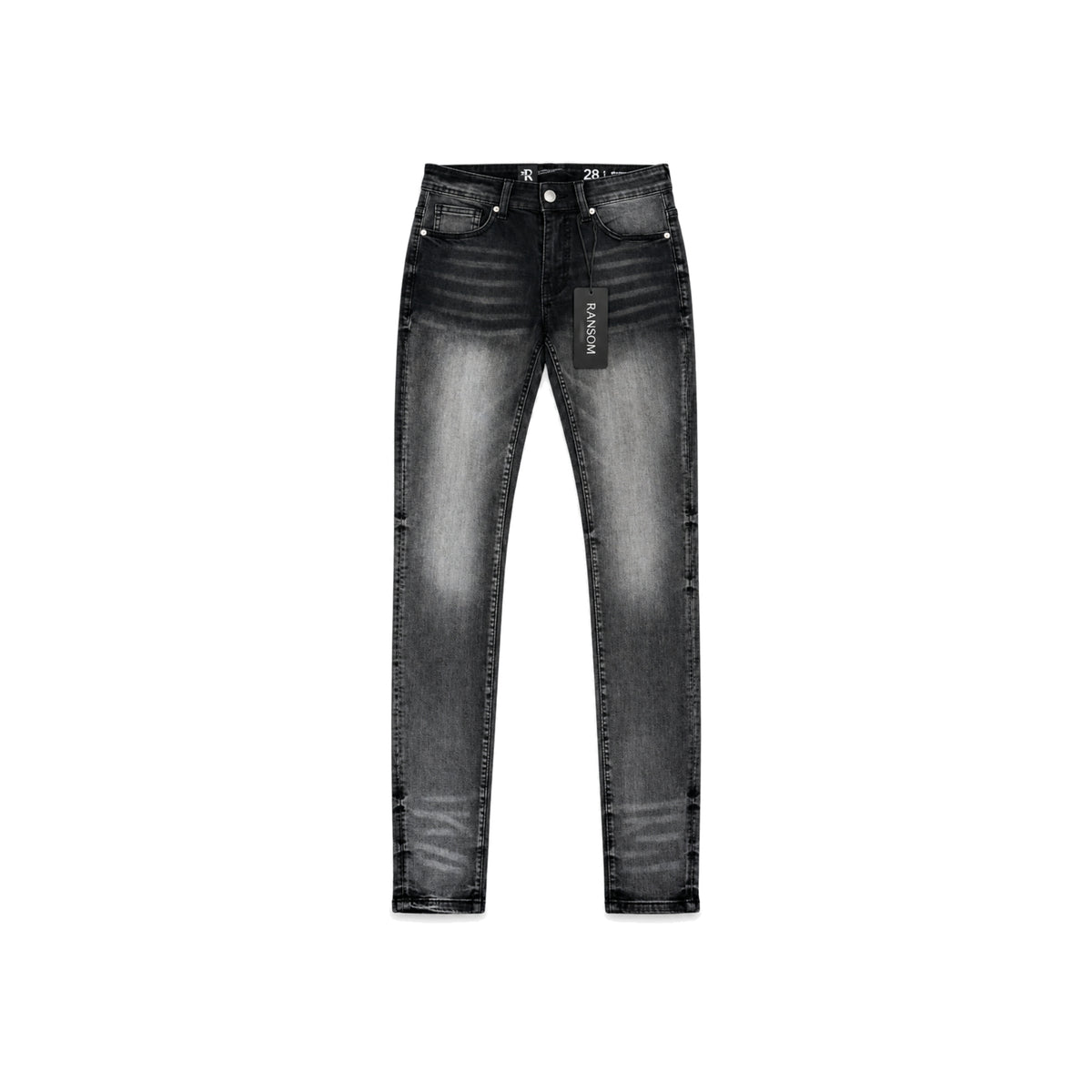 Ransom Smoke Black Skinny Jeans men's jeans flat lay
