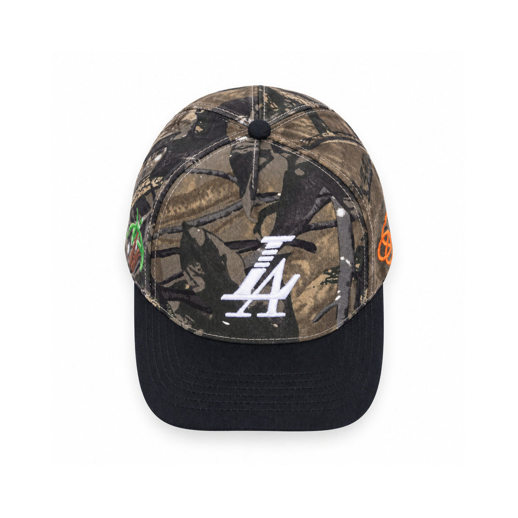 Paradise LA Snapback Hat - Camo/Brown front view