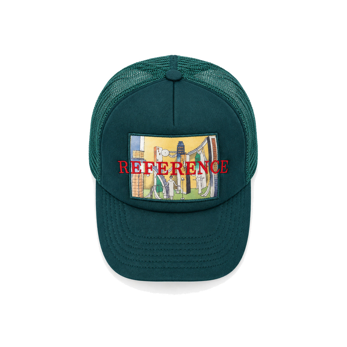 Art Trucker Hat - Forest Green front view