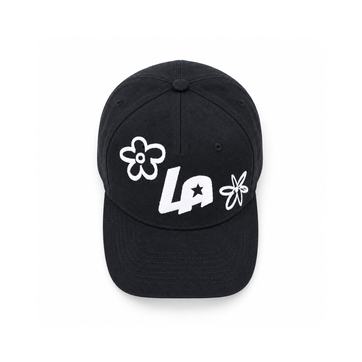 LA Star Snapback Hat - Black front view
