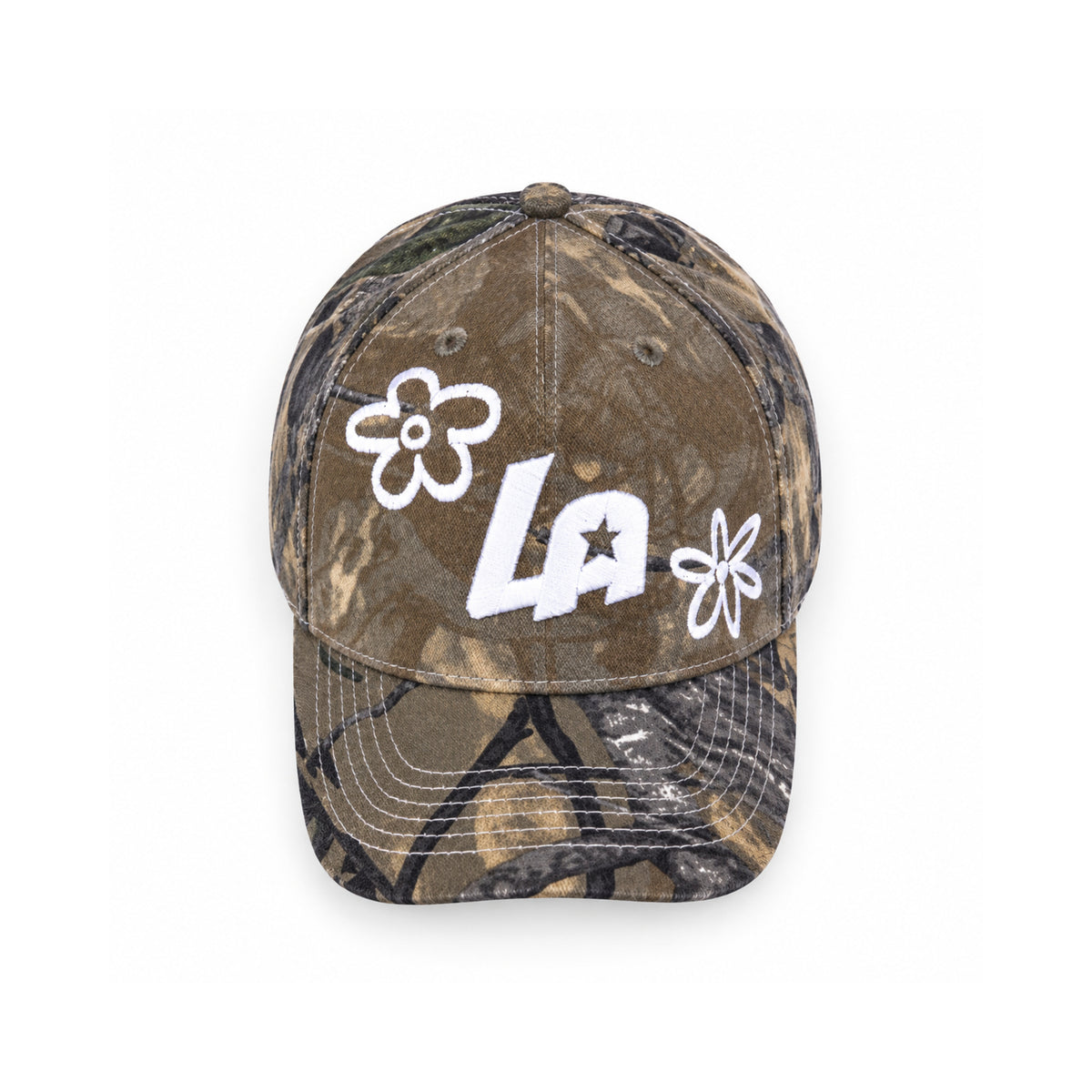 LA Star Snapback Hat - Real Tree Camo front view