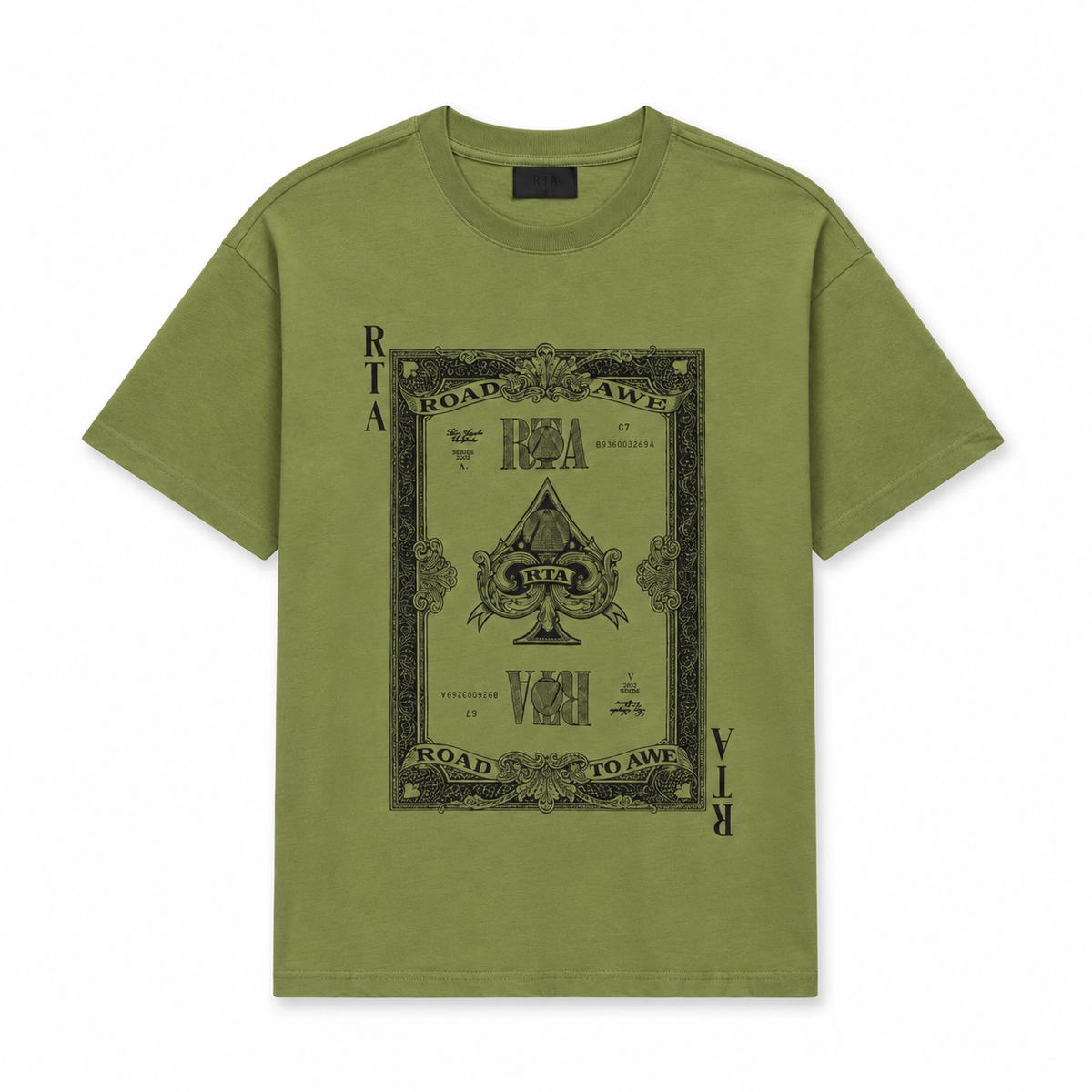 COLIN OVERSIZED TEE OIL GREEN MONEY