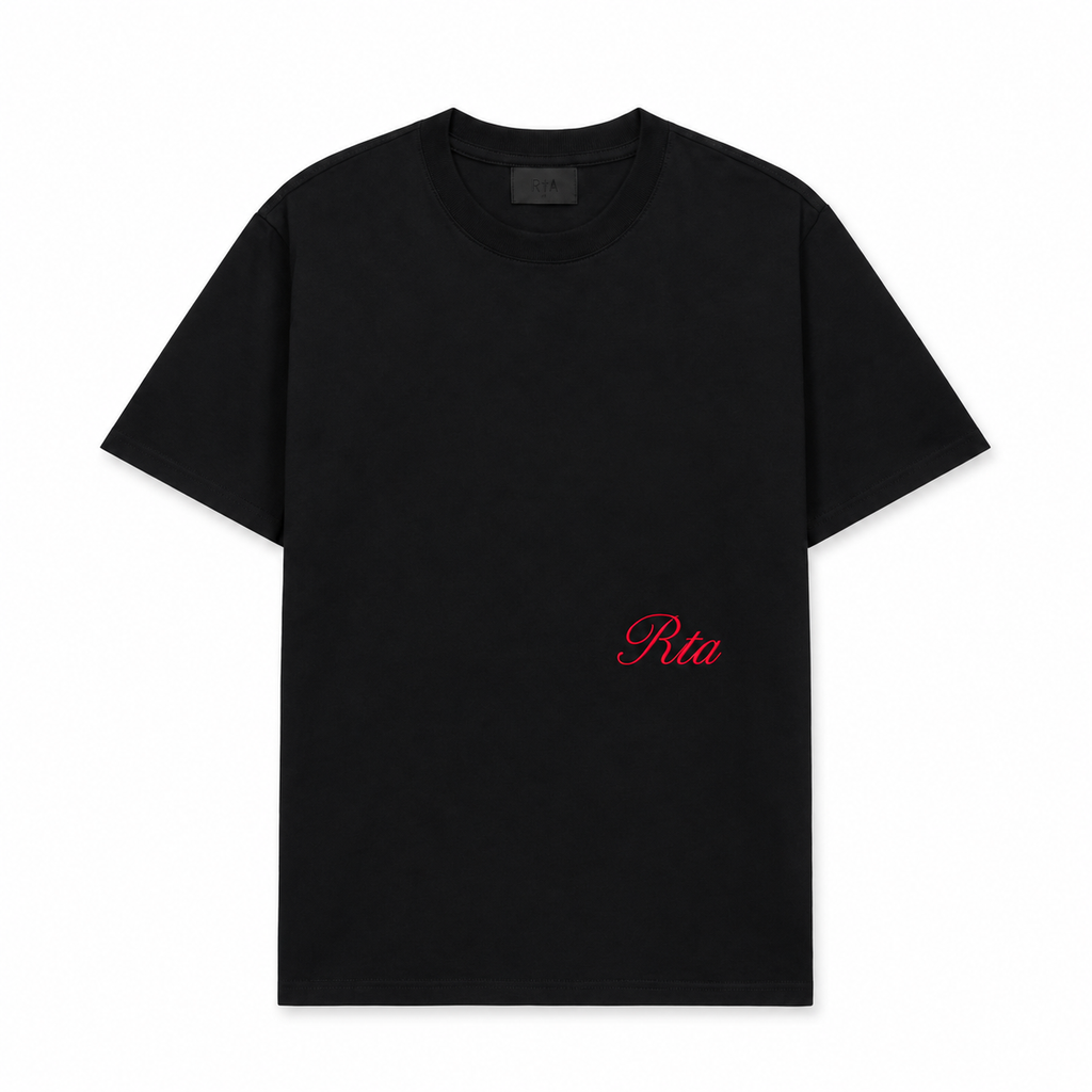 LIAM SHORT SLEEVE TEE BLACK NIF SCRIPT