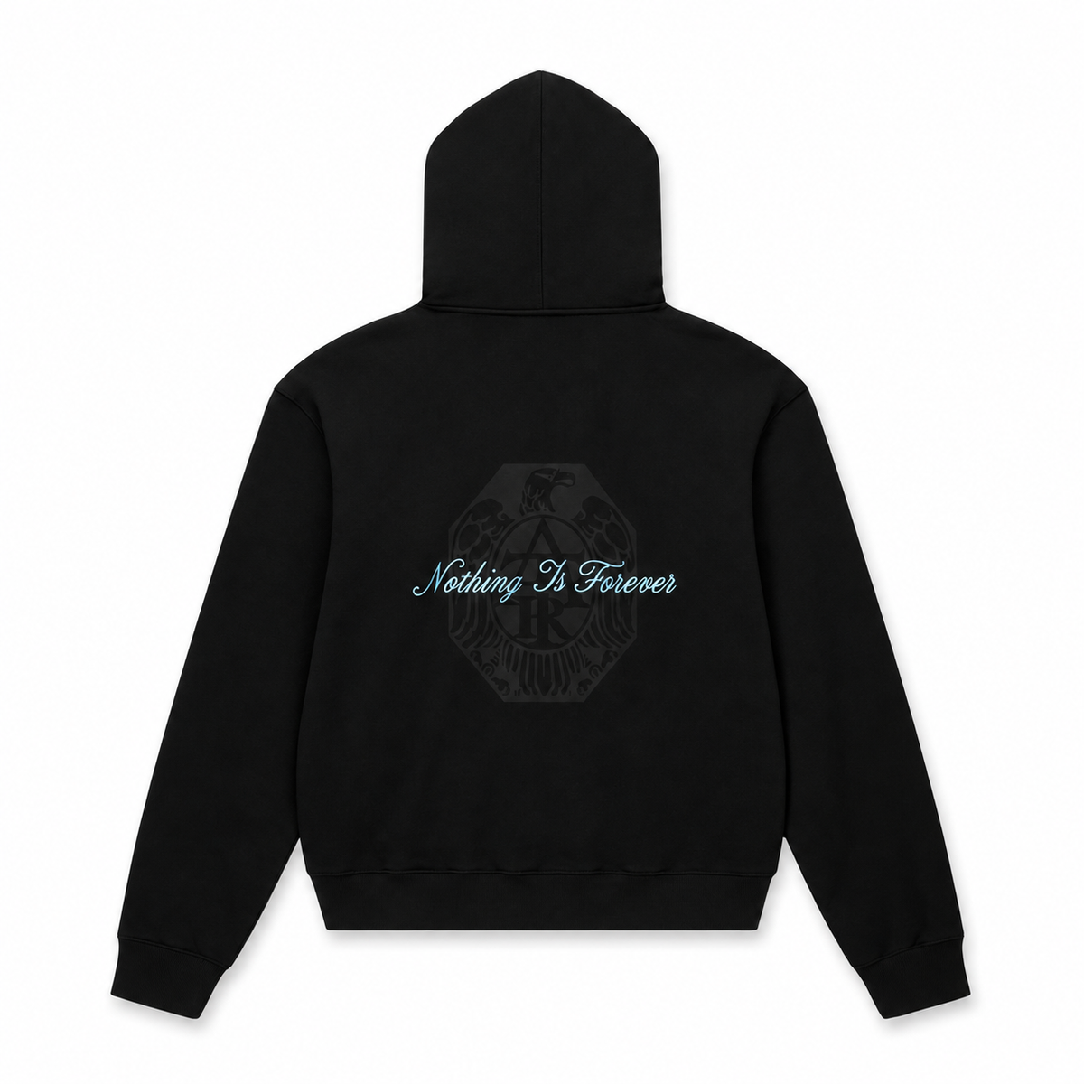 ZEV OVERSIZED ZIP HOODIE BLACK ULTRA CREST