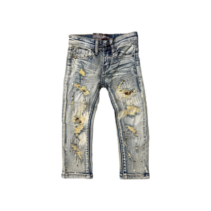 DENIMiCITY| Kid's Knee Rip Vintage Bleach Wash Jean