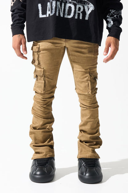 SERENEDE| Men's "Cinnamon" Cargo Stacked Jeans