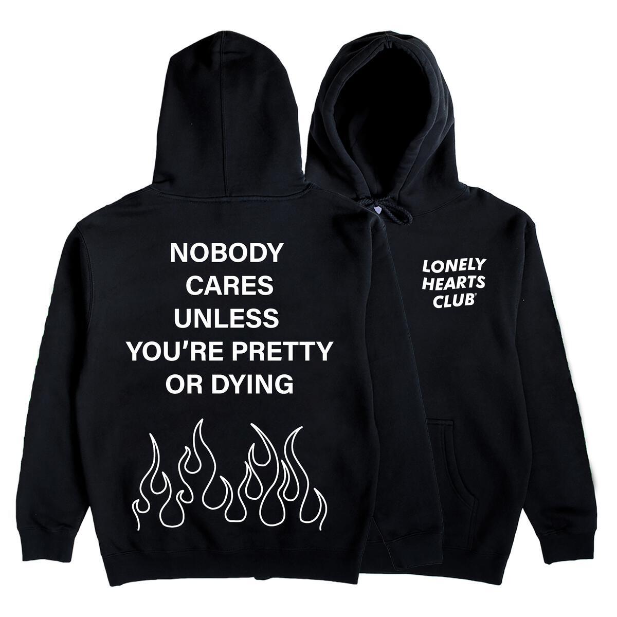 LONELY HEARTS CLUB| Nobody Cares Hoodie