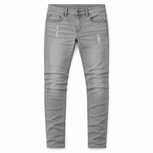 SERENEDE BELUGA coated grey jeans front flat lay