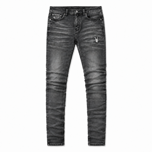 SERENEDE FUME faded black smoke jeans front flat lay