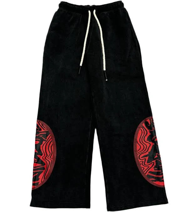 HYPEBOYS| Wave Washed Sweatpants Black