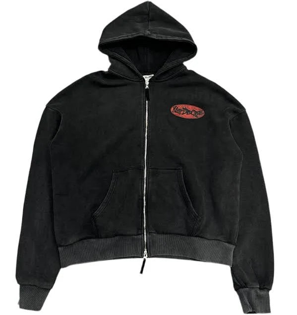 HYPEBOYS| Wave Washed Hoodie Black