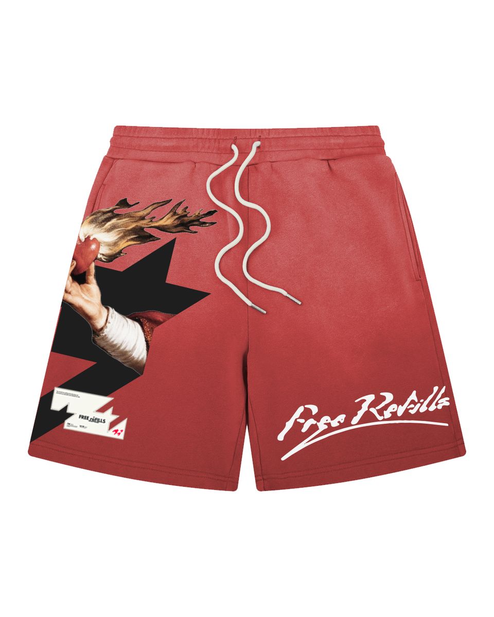SACRED FLEECE SHORTS RED