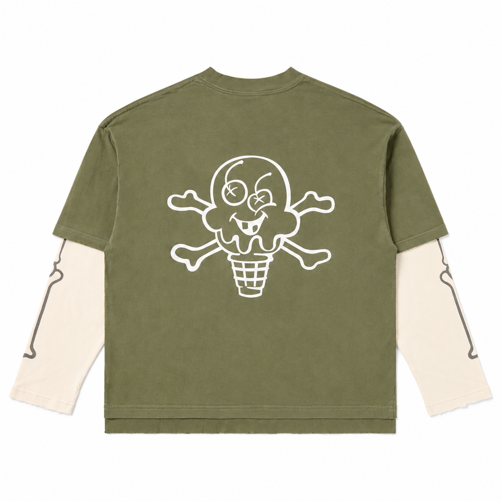 BONES LS KNIT FOUR LEAF CLOVER - back flat lay on white
