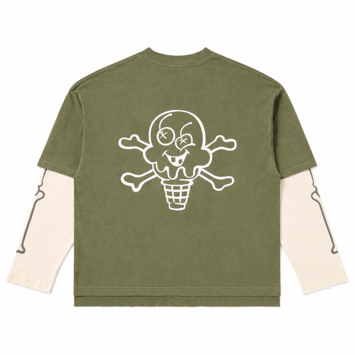 BONES LS KNIT FOUR LEAF CLOVER - back flat lay on white