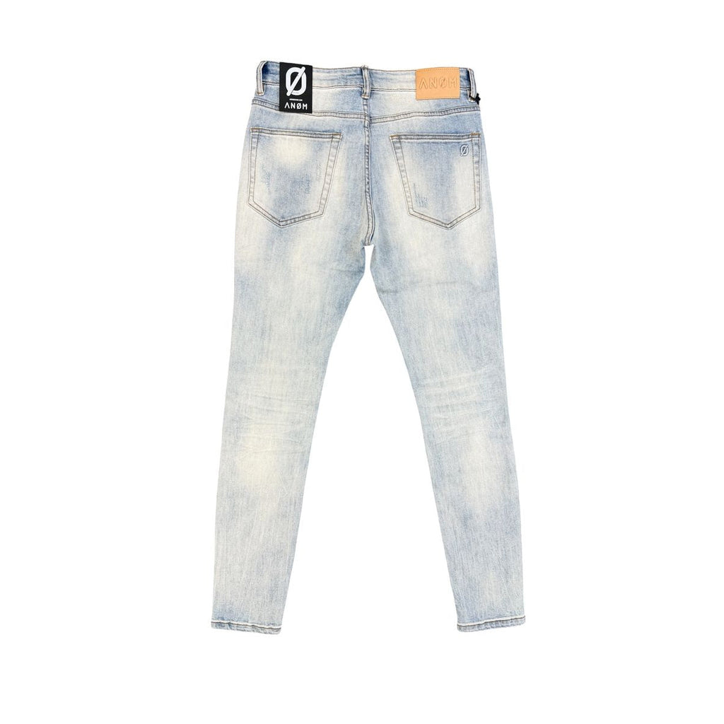 ANOM SUBZERO jeans in ice blue, back flat lay