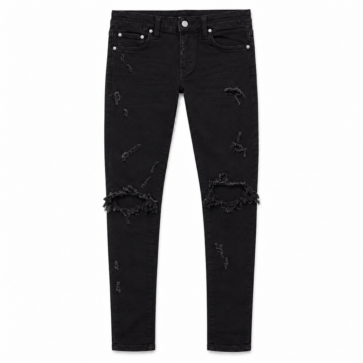 VALABASAS STAB JET BLACK SKINNY JEANS Jet Black front flat lay
