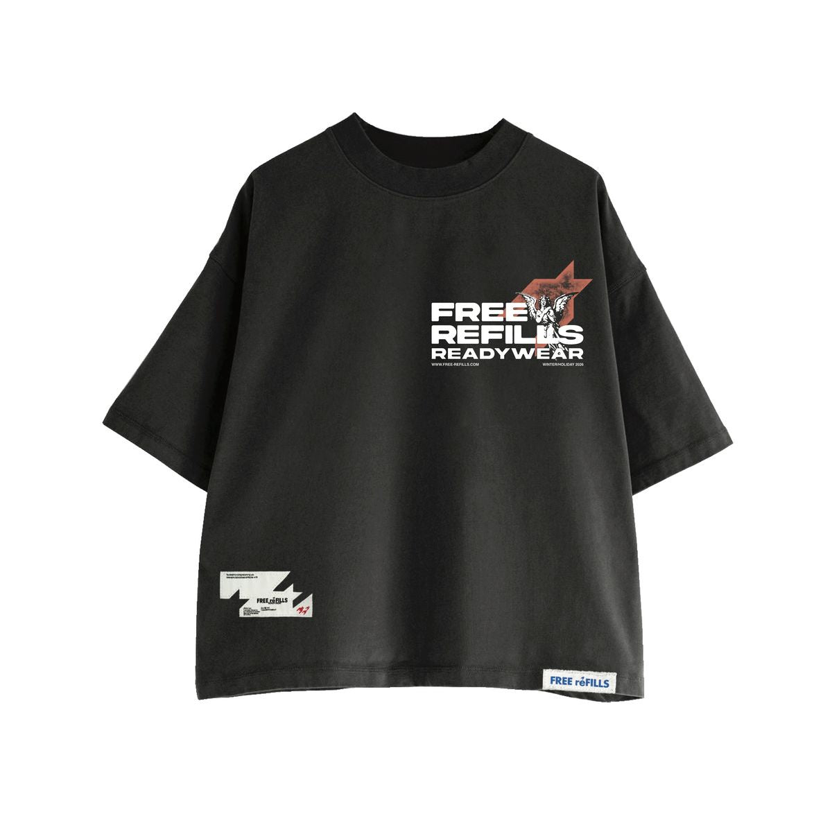 Free Refills sunday service tee black - front flat lay