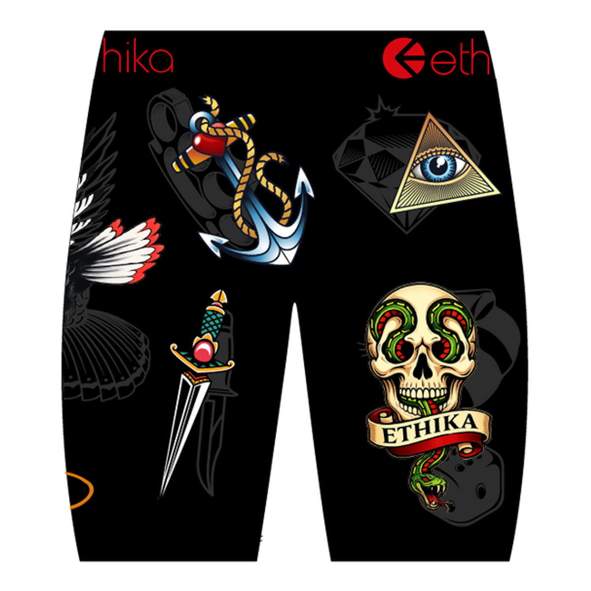 Ethika ink reign black - back flat lay
