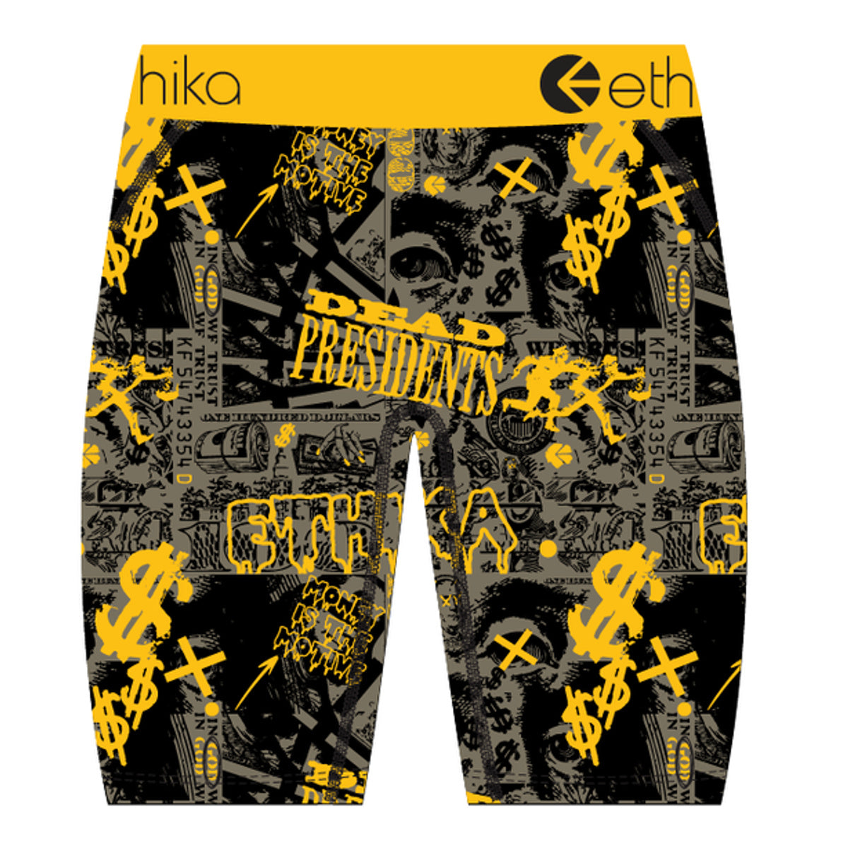 Ethika cash rules black/yellow - back flat lay