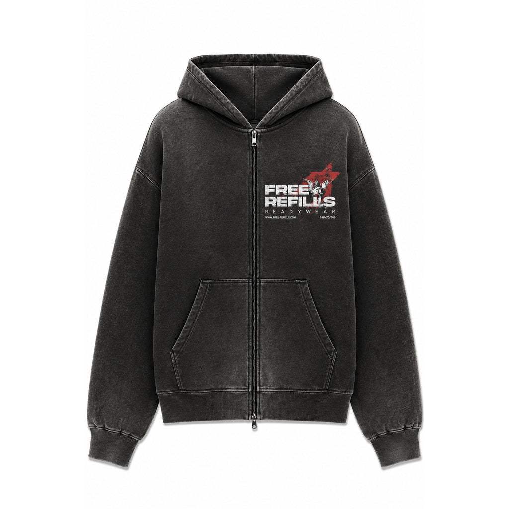 Free Refills sunday service hoodie black - front flat lay