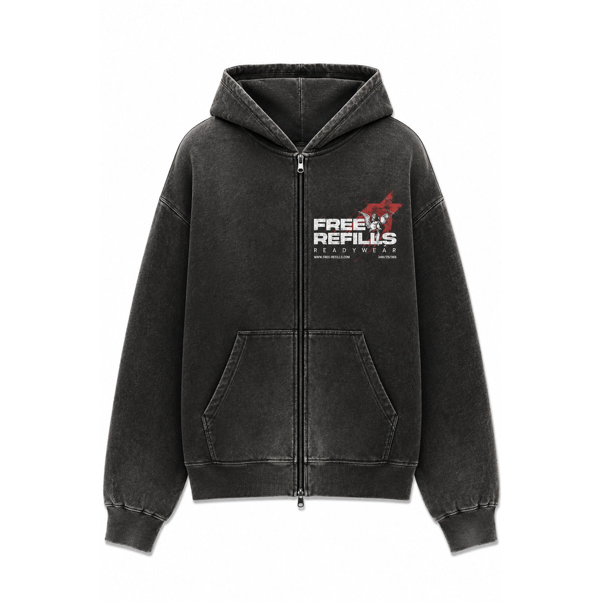 Free Refills sunday service hoodie black - front flat lay