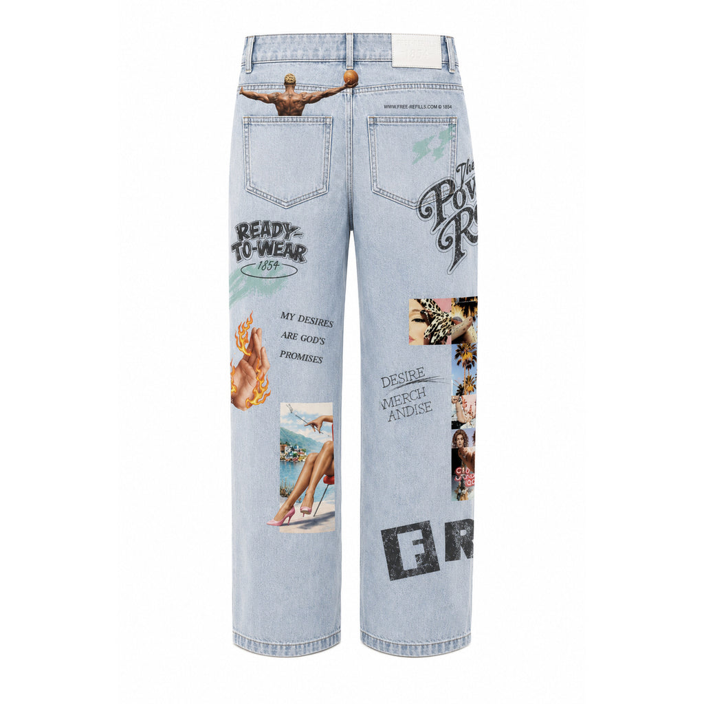 Free Refills the powder room jeans blue - back flat lay