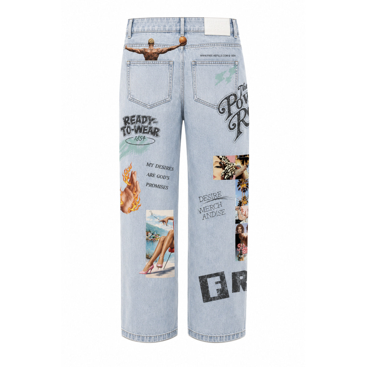 Free Refills the powder room jeans blue - back flat lay