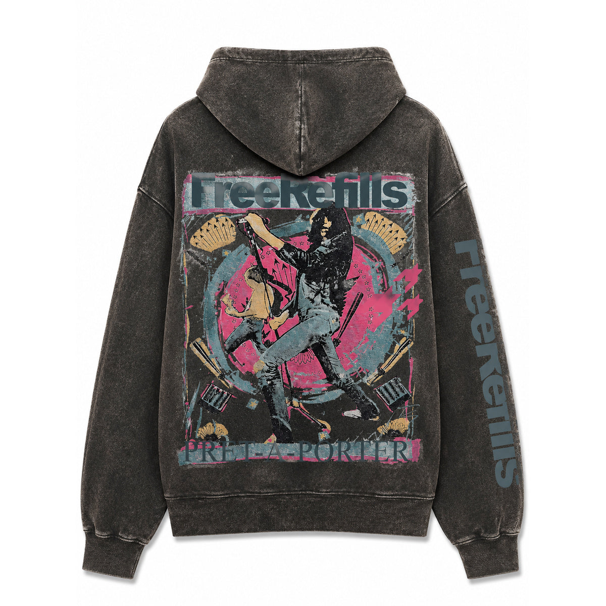 Free Refills pret-a-porter hoodie black - back flat lay