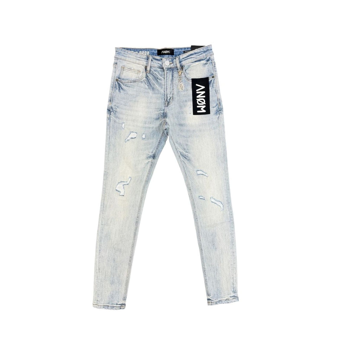 ANOM COMET skinny jeans in ice blue, front flat lay
