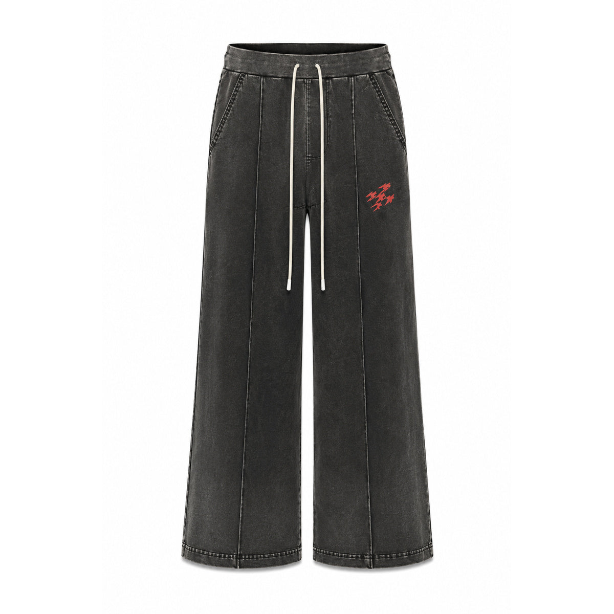 Free Refills sunday service flare bottoms black - front flat lay