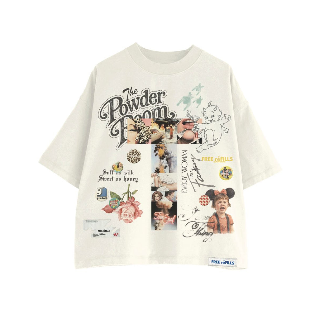 Free Refills the powder room tee cream - front flat lay