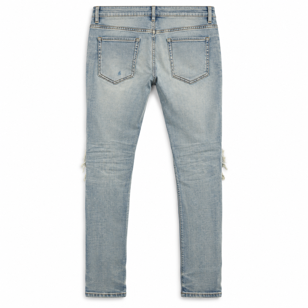 VALABASAS SOLMERE LIGHT BLUE SKINNY JEANS Light Blue back flat lay